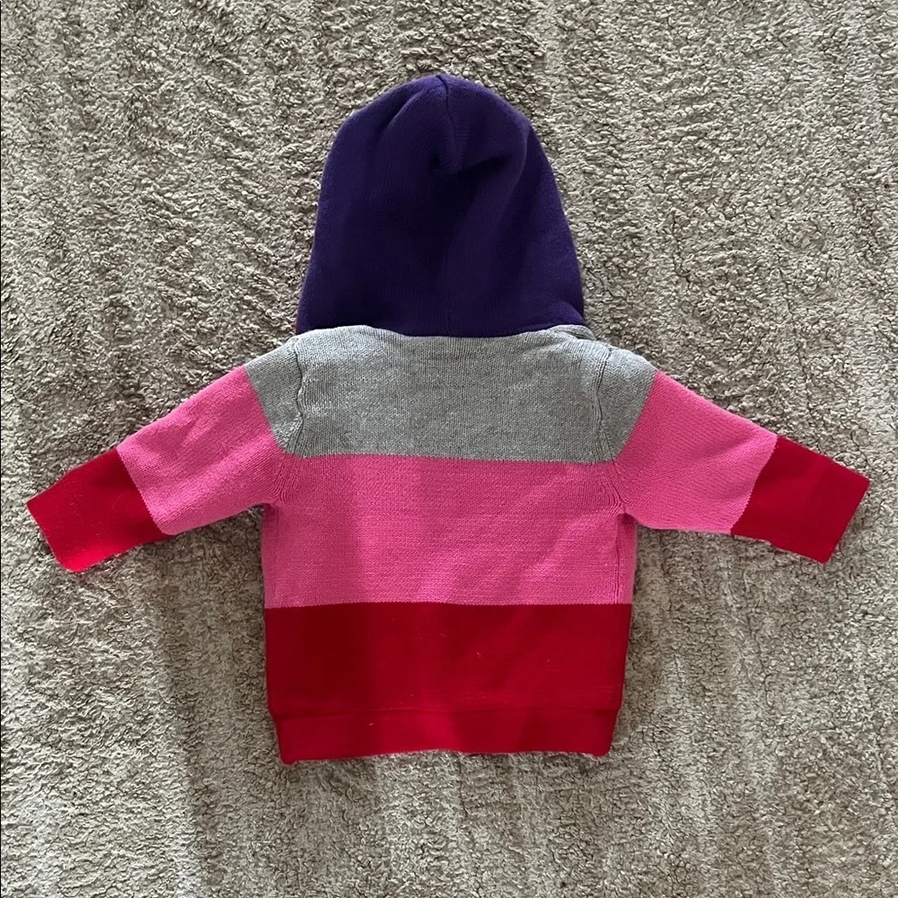 NEW Hanna Andersson Bright Basics Sherpa Colorful Striped Hooded Cardigan 12-18m